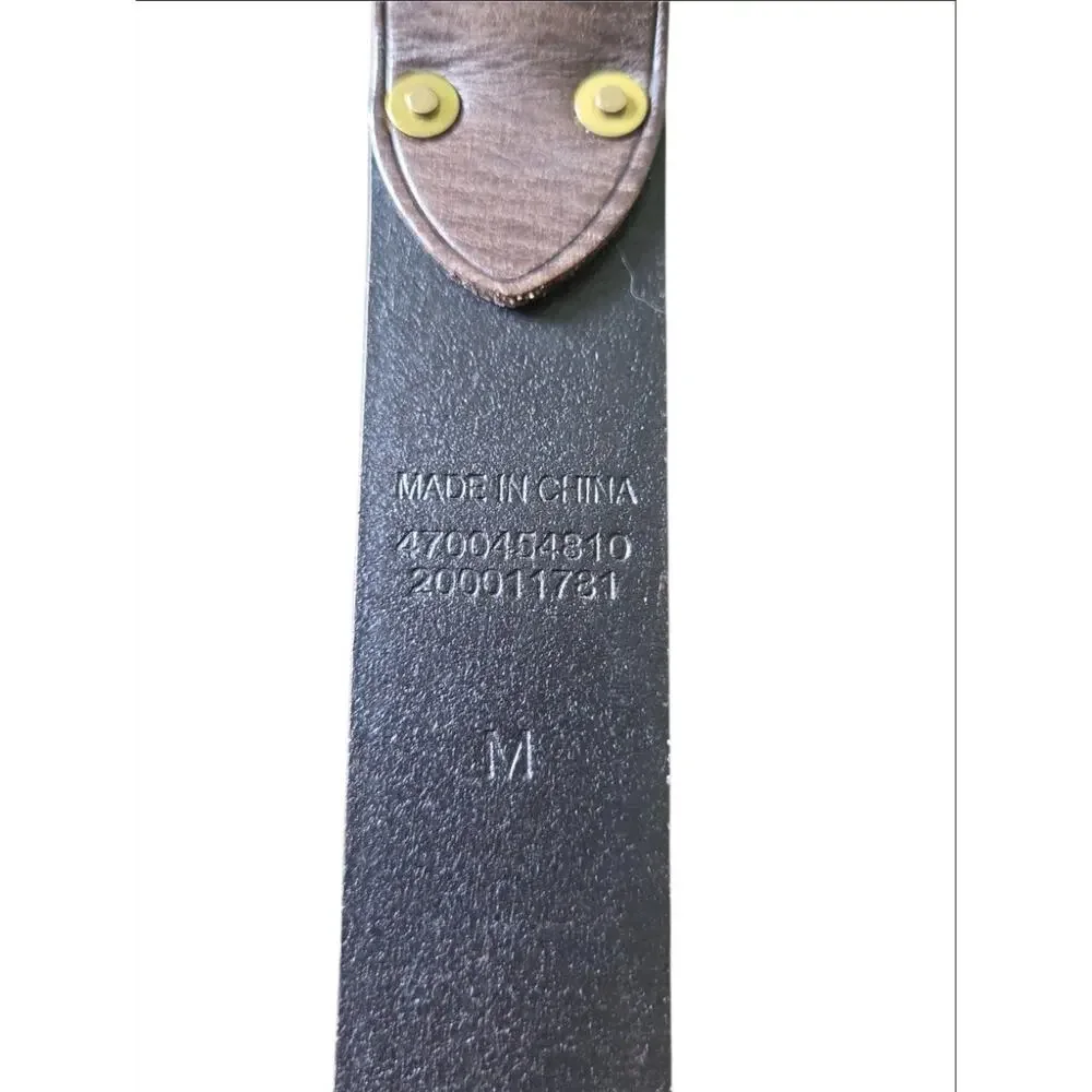 Polo Ralph Lauren Leather Belt M Double O Ring Brass Buckle Equestrian Classic